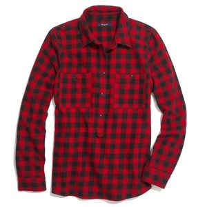Madewell Flannel Shirt, Buffalo Plaid, XS